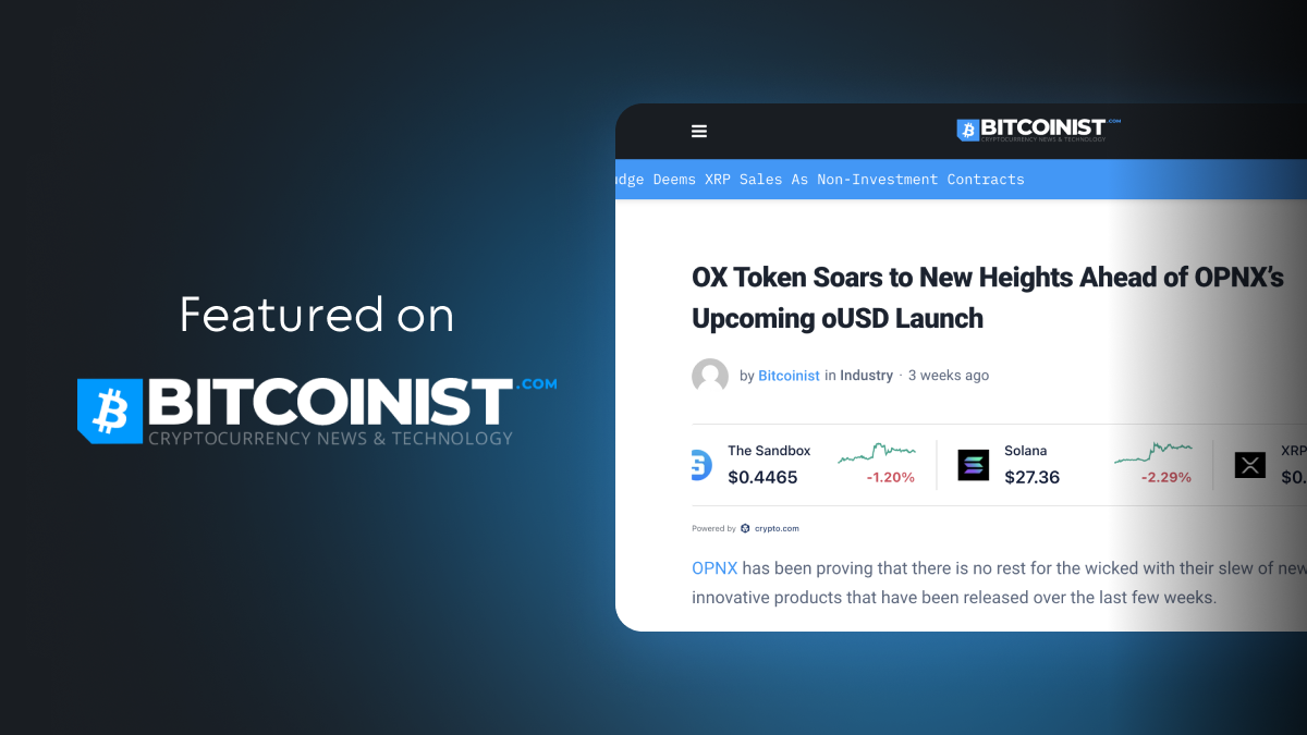 OX Token Soars to New Heights Ahead of OPNX’s Upcoming oUSD Launch